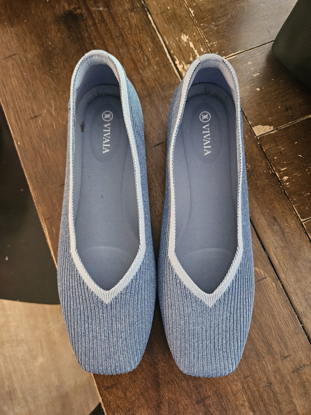 VIVAIA Margot 2.0 Square-Toe V-Cut Knitted Flats
